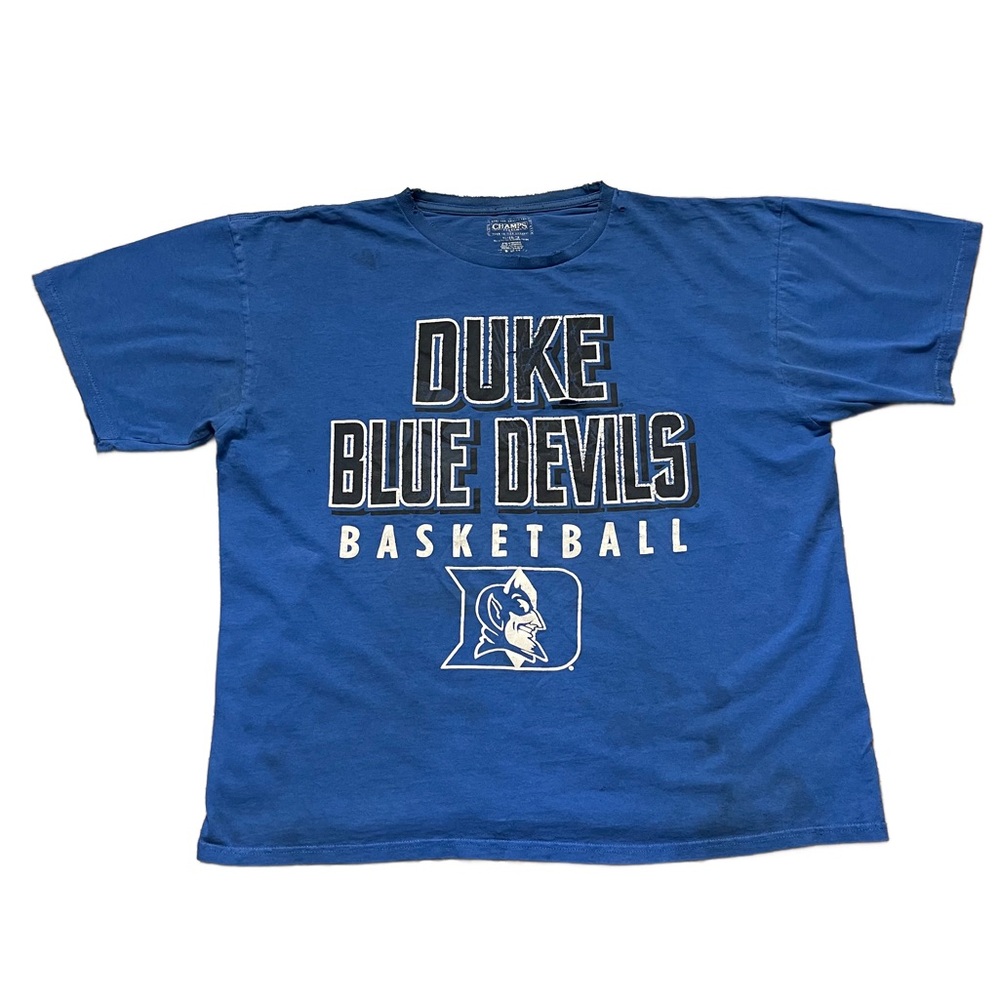 Duke Blue Devils Basketball T-Shirt Champs Sports Thrashed Blue XL